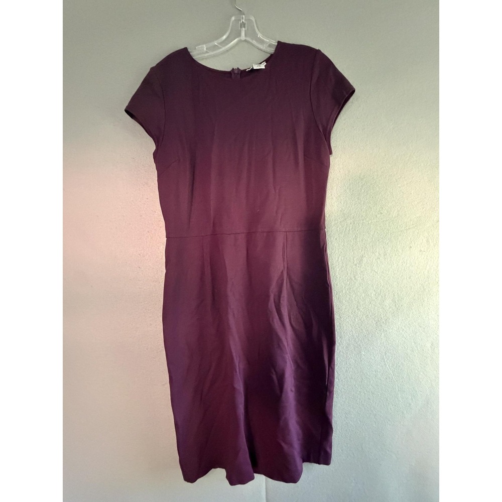 Bar III Dress Womens XL Purple Crew Neck Cap Sleeve Stretch Sheath Knee Length